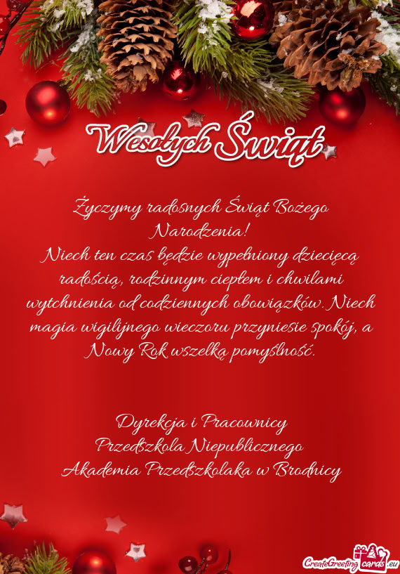 Niech ten czas będzie wypełniony dziecięcą radością, rodzinnym ciepłem i chwilami wytchnienia