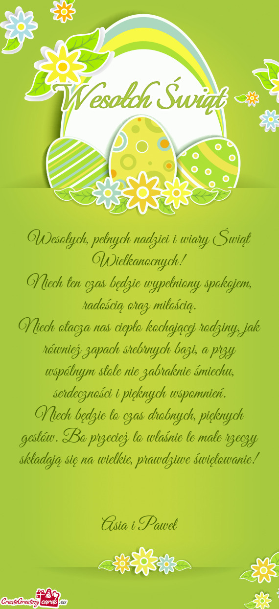 Niech ten czas będzie wypełniony spokojem, radością oraz miłością