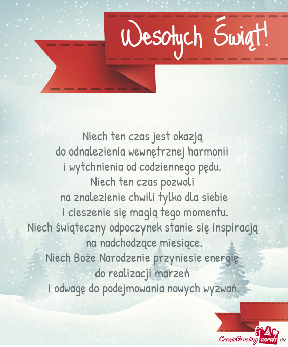 Niech ten czas jest okazją