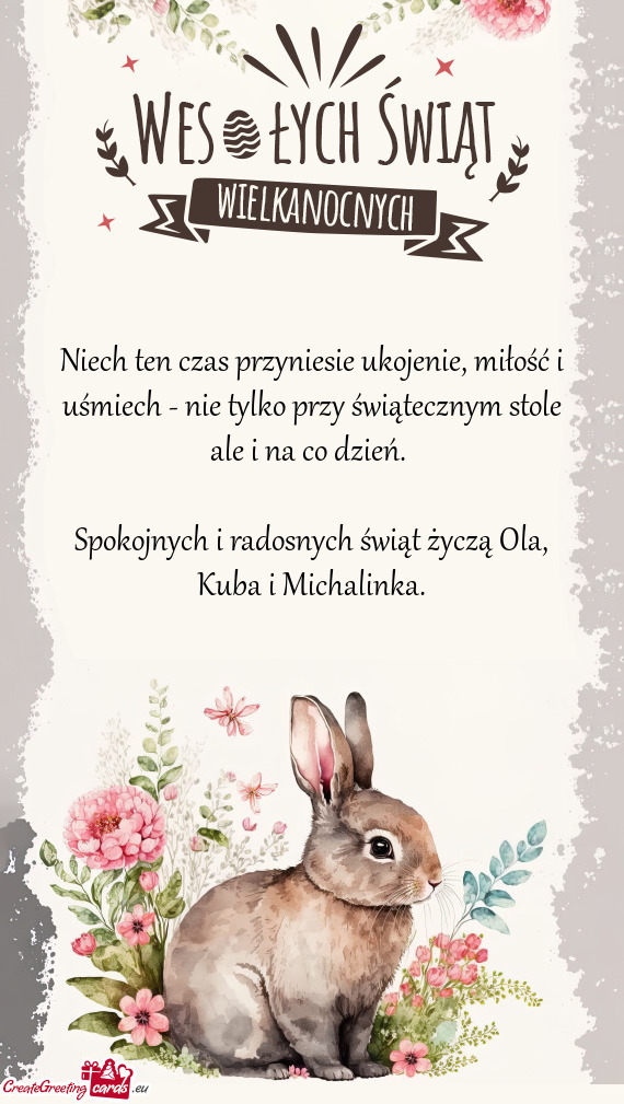 Niech ten czas przyniesie ukojenie, miłość i uśmiech - nie tylko przy świątecznym stole ale i