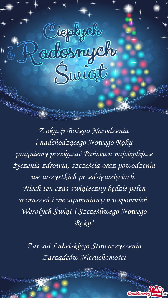 Niech ten czas świąteczny będzie pełen wzruszeń i niezapomnianych wspomnień