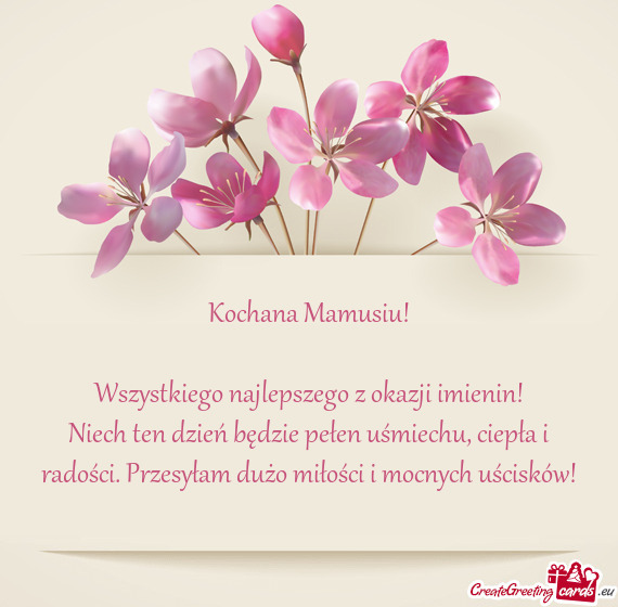 Niech ten dzień będzie pełen uśmiechu, ciepła i radości. Przesyłam dużo miłości i mocnych