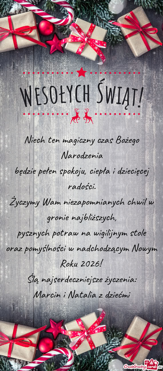 Niech ten magiczny czas Bożego Narodzenia