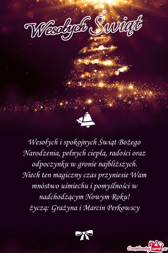 Niech ten magiczny czas przyniesie Wam mnóstwo uśmiechu i pomyślności w nadchodzącym Nowym Roku