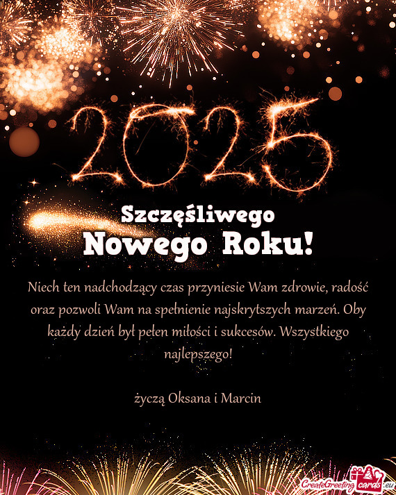 Niech ten nadchodzący czas przyniesie Wam zdrowie, radość oraz pozwoli Wam na spełnienie najskry