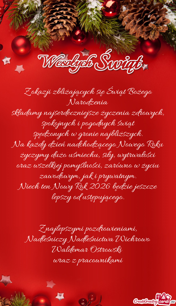 Niech ten Nowy Rok 2026 będzie jeszcze lepszy od ustępującego