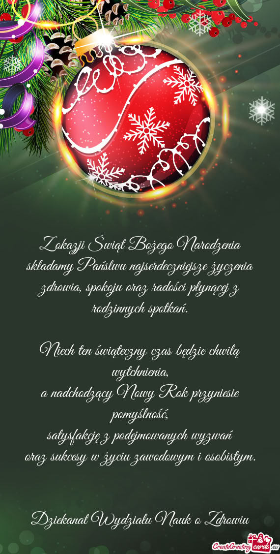 Niech ten świąteczny czas będzie chwilą wytchnienia