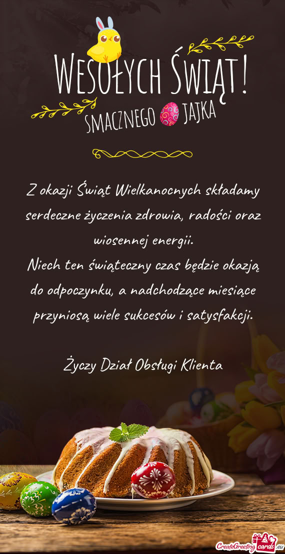 Niech ten świąteczny czas będzie okazją do odpoczynku, a nadchodzące miesiące przyniosą wiele