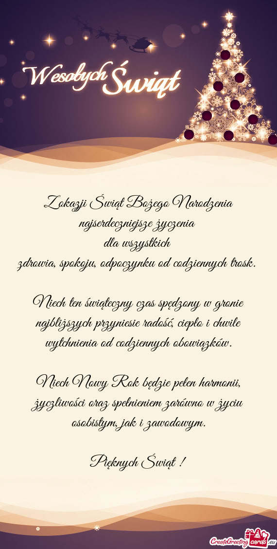 Niech ten świąteczny czas spędzony w gronie najbliższych przyniesie radość, ciepło i chwile w