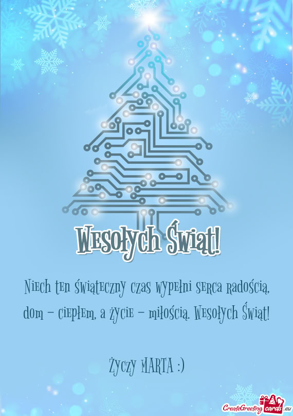 Niech ten świąteczny czas wypełni serca radością, dom – ciepłem, a życie – miłością. W