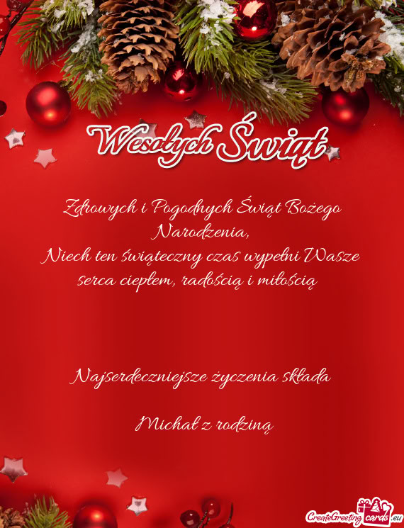 Niech ten świąteczny czas wypełni Wasze serca ciepłem