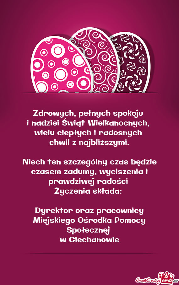 Niech ten szczególny czas będzie czasem zadumy, wyciszenia i prawdziwej radości