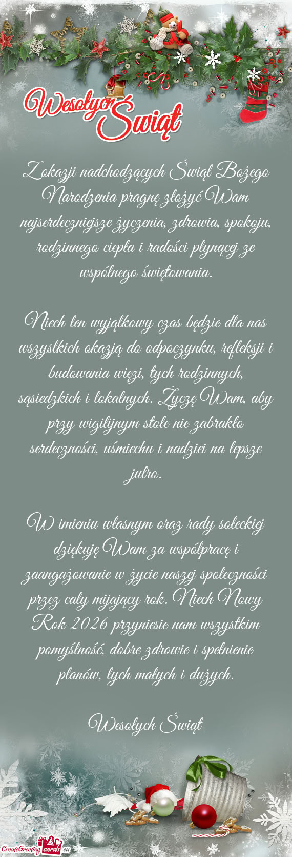 Niech ten wyjątkowy czas będzie dla nas wszystkich okazją do odpoczynku, refleksji i budowania wi