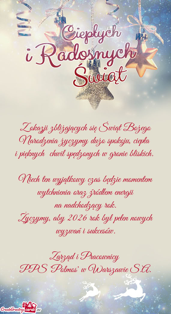 Niech ten wyjątkowy czas będzie momentem wytchnienia oraz źródłem energii