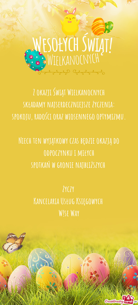 Niech ten wyjątkowy czas będzie okazją do odpoczynku i miłych