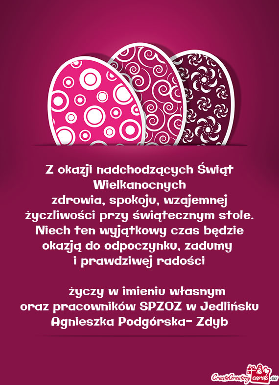 Niech ten wyjątkowy czas będzie okazją do odpoczynku, zadumy