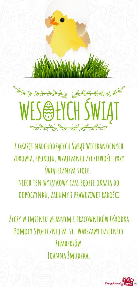 Niech ten wyjątkowy czas będzie okazją do odpoczynku