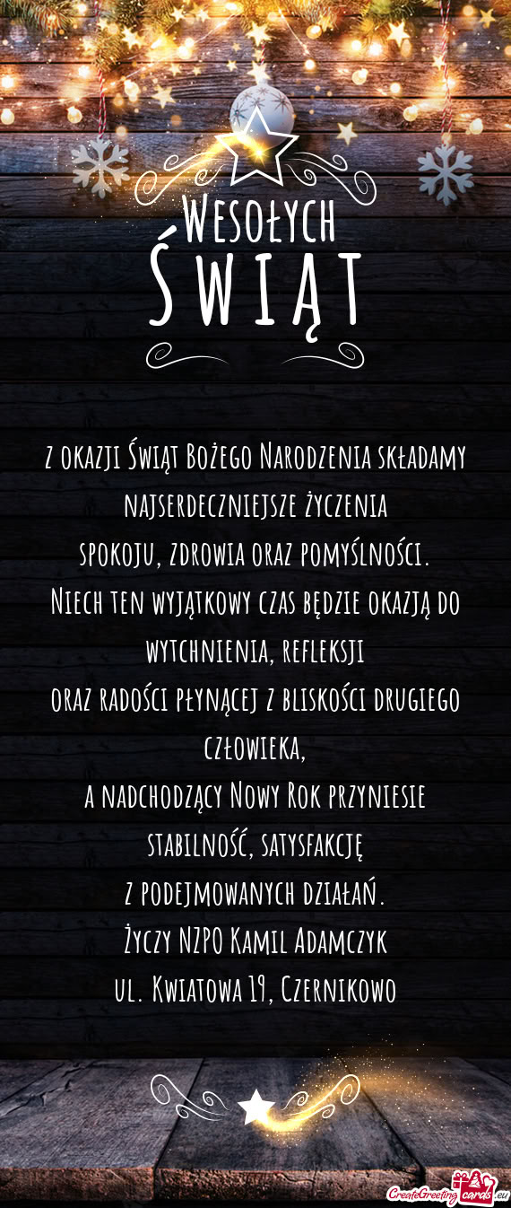 Niech ten wyjątkowy czas będzie okazją do wytchnienia, refleksji