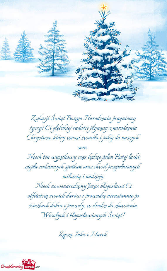 Niech ten wyjątkowy czas będzie pełen Bożej łaski, ciepła rodzinnych spotkań oraz chwil przep