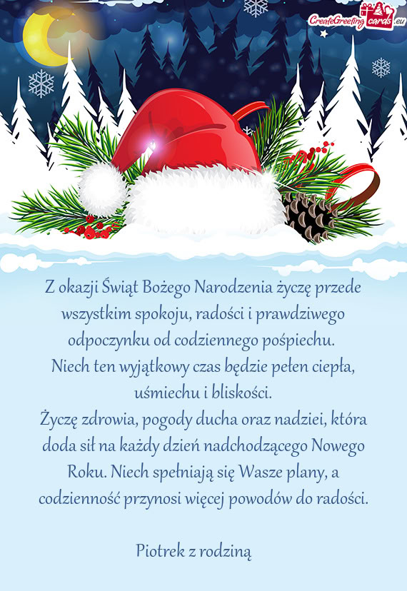 Niech ten wyjątkowy czas będzie pełen ciepła, uśmiechu i bliskości