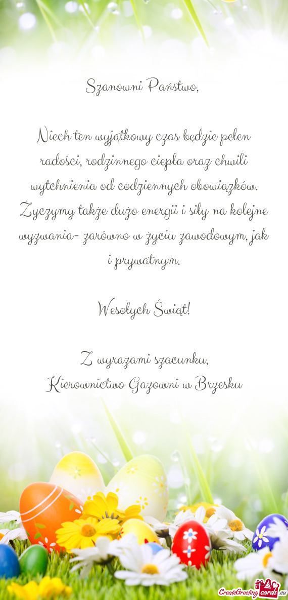 Niech ten wyjątkowy czas będzie pełen radości, rodzinnego ciepła oraz chwili wytchnienia od cod