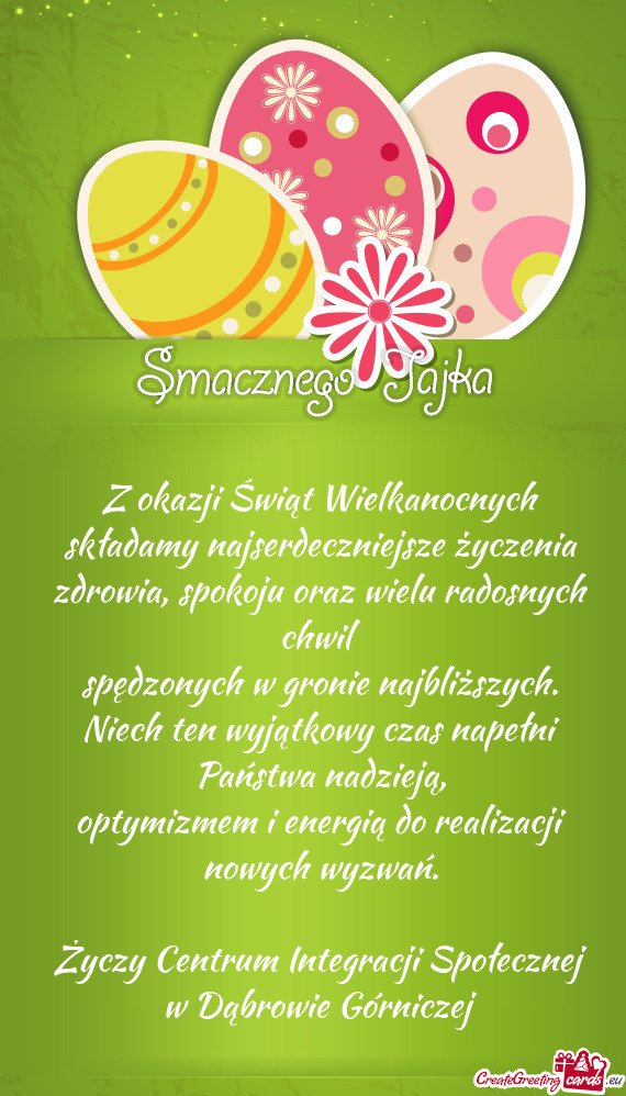 Niech ten wyjątkowy czas napełni Państwa nadzieją