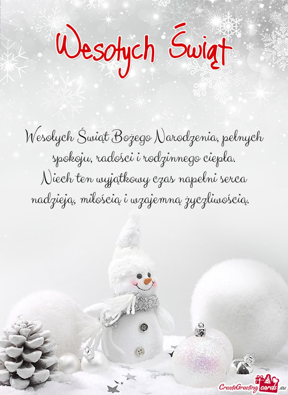 Niech ten wyjątkowy czas napełni serca nadzieją, miłością i wzajemną życzliwością. 🎄