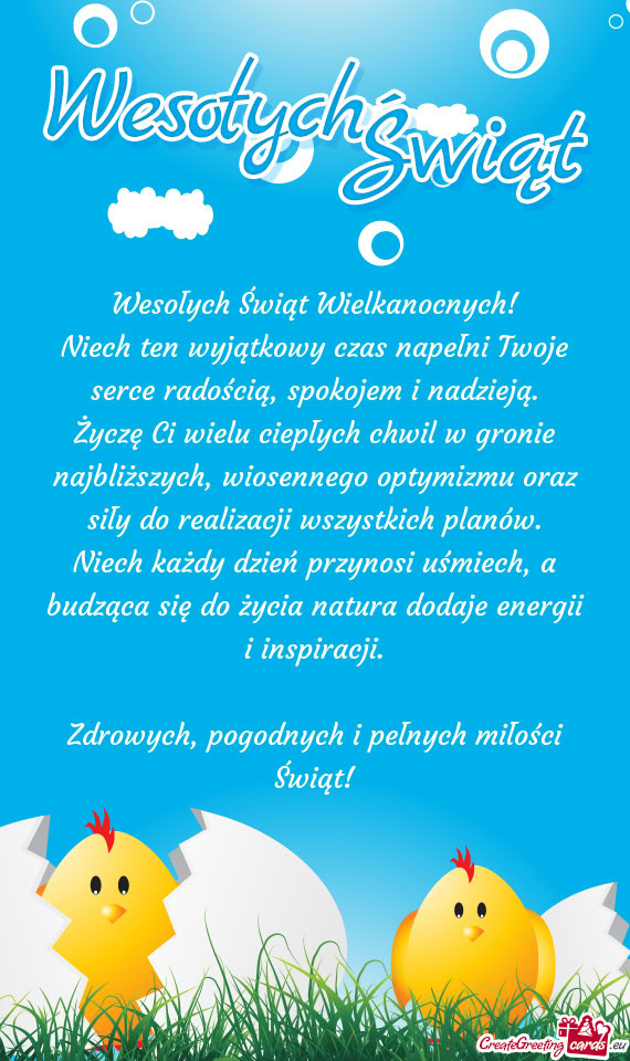 Niech ten wyjątkowy czas napełni Twoje serce radością, spokojem i nadzieją