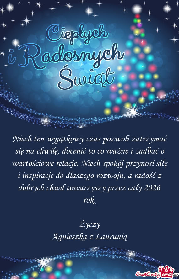 Niech ten wyjątkowy czas pozwoli zatrzymać się na chwilę, docenić to co ważne i zadbać o wart