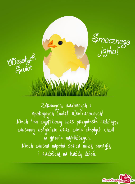 Niech ten wyjątkowy czas przyniesie nadzieję, wiosenny optymizm oraz wiele ciepłych chwil