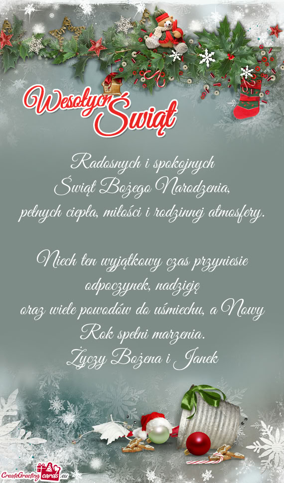 Niech ten wyjątkowy czas przyniesie odpoczynek, nadzieję