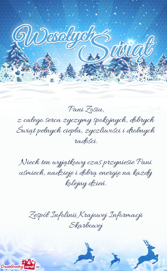 Niech ten wyjątkowy czas przyniesie Pani uśmiech, nadzieję i dobrą energię na każdy kolejny dz