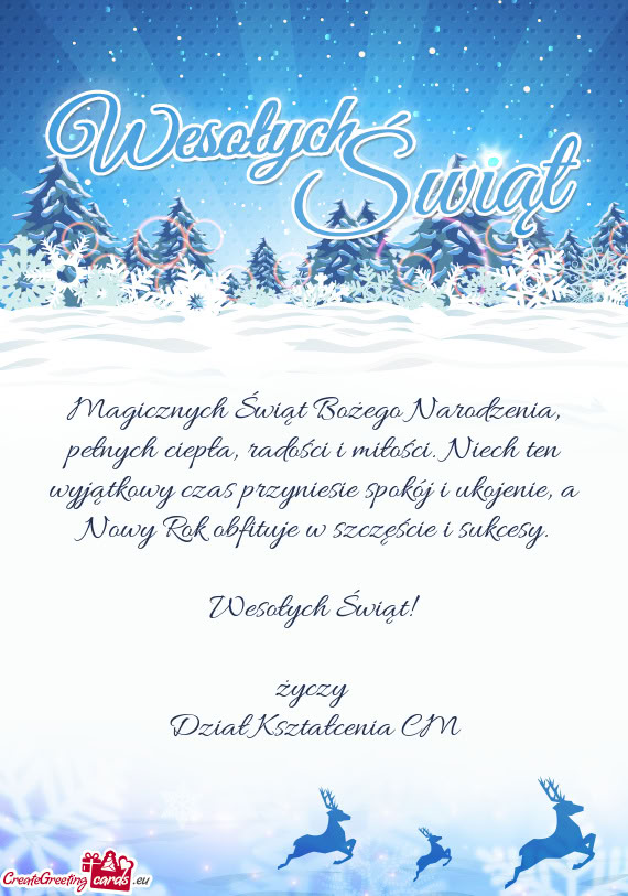 Niech ten wyjątkowy czas przyniesie spokój i ukojenie