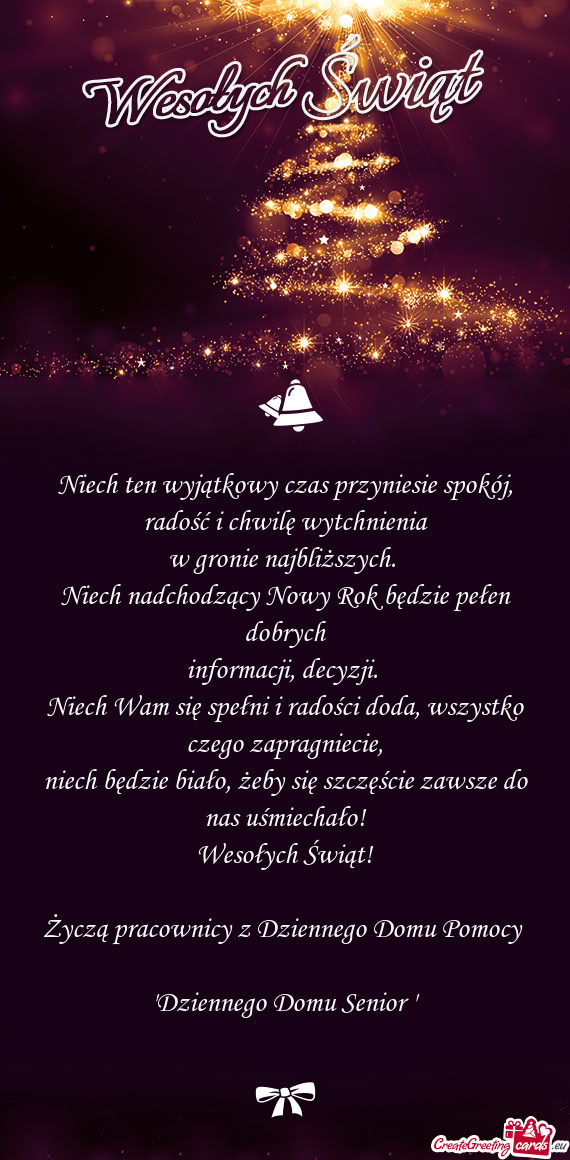 Niech ten wyjątkowy czas przyniesie spokój, radość i chwilę wytchnienia