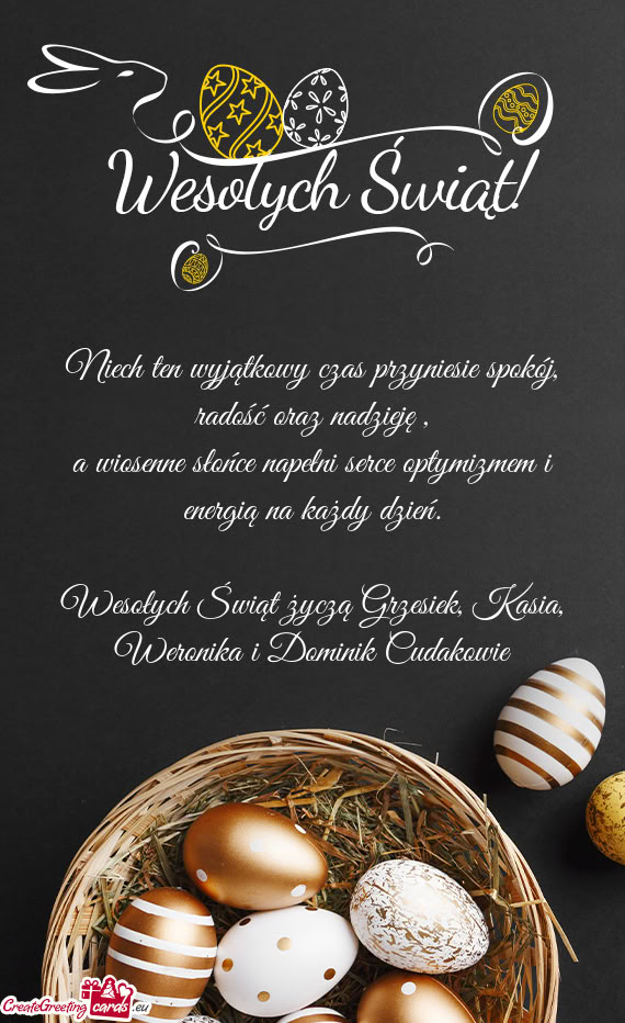 Niech ten wyjątkowy czas przyniesie spokój, radość oraz nadzieję