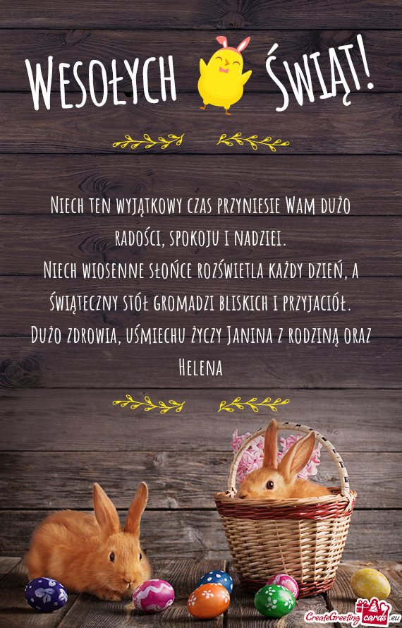 Niech ten wyjątkowy czas przyniesie Wam dużo radości, spokoju i nadziei