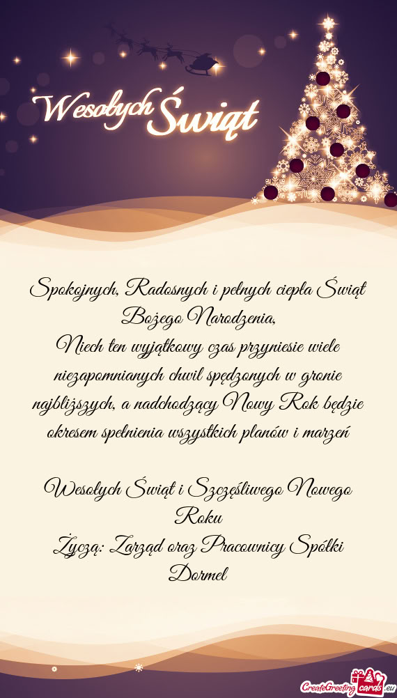 Niech ten wyjątkowy czas przyniesie wiele niezapomnianych chwil spędzonych w gronie najbliższyc