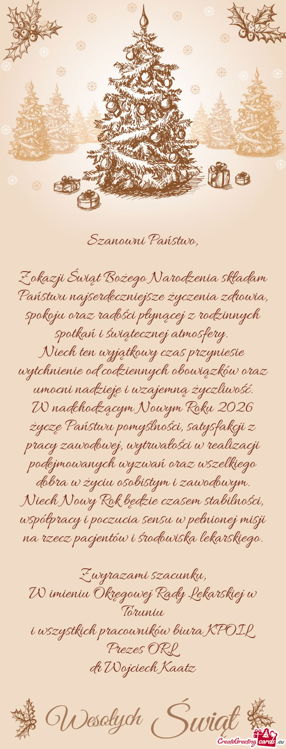 Niech ten wyjątkowy czas przyniesie wytchnienie od codziennych obowiązków oraz umocni nadzieję i