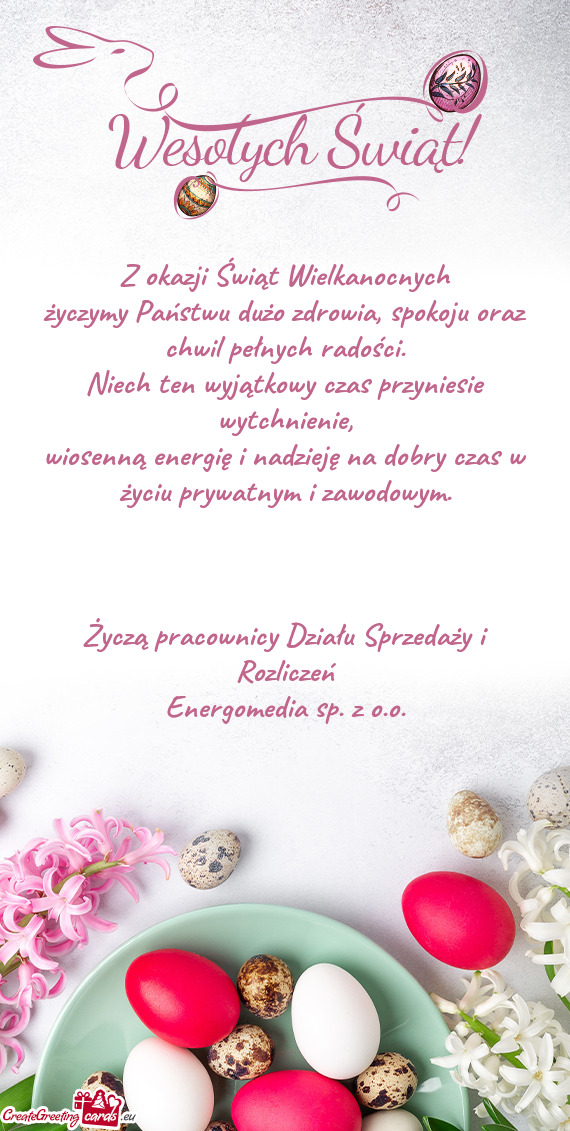 Niech ten wyjątkowy czas przyniesie wytchnienie