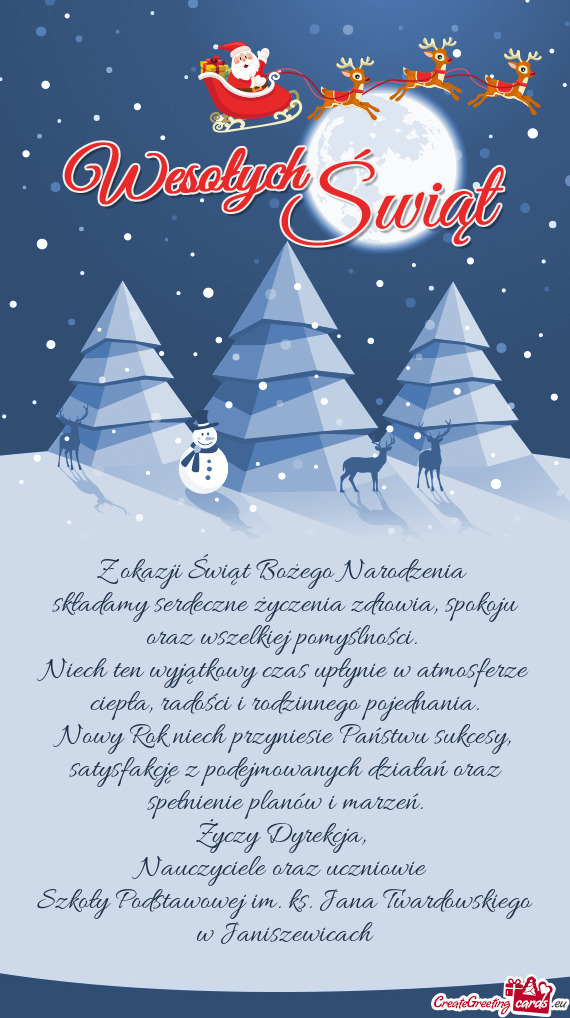 Niech ten wyjątkowy czas upłynie w atmosferze ciepła, radości i rodzinnego pojednania