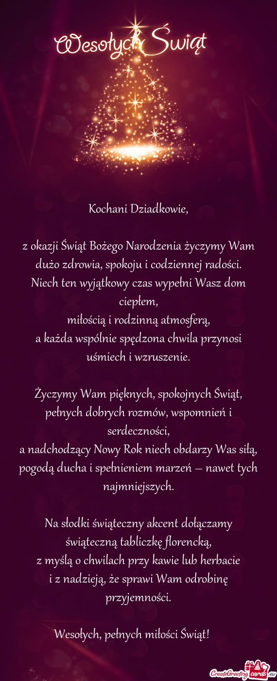 Niech ten wyjątkowy czas wypełni Wasz dom ciepłem