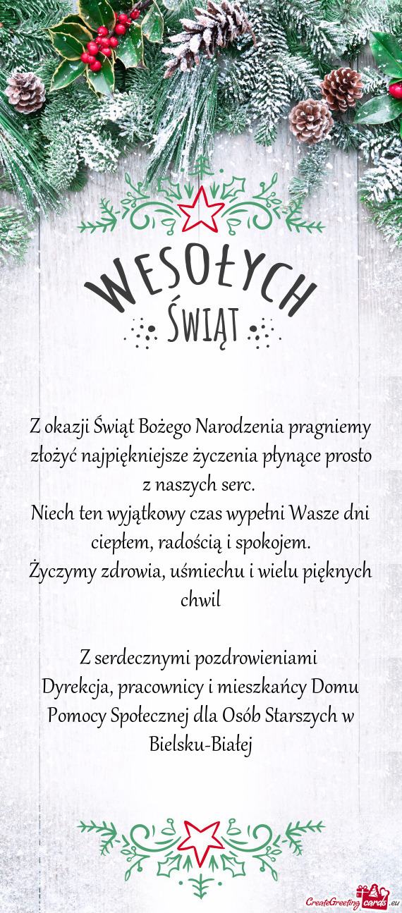 Niech ten wyjątkowy czas wypełni Wasze dni ciepłem