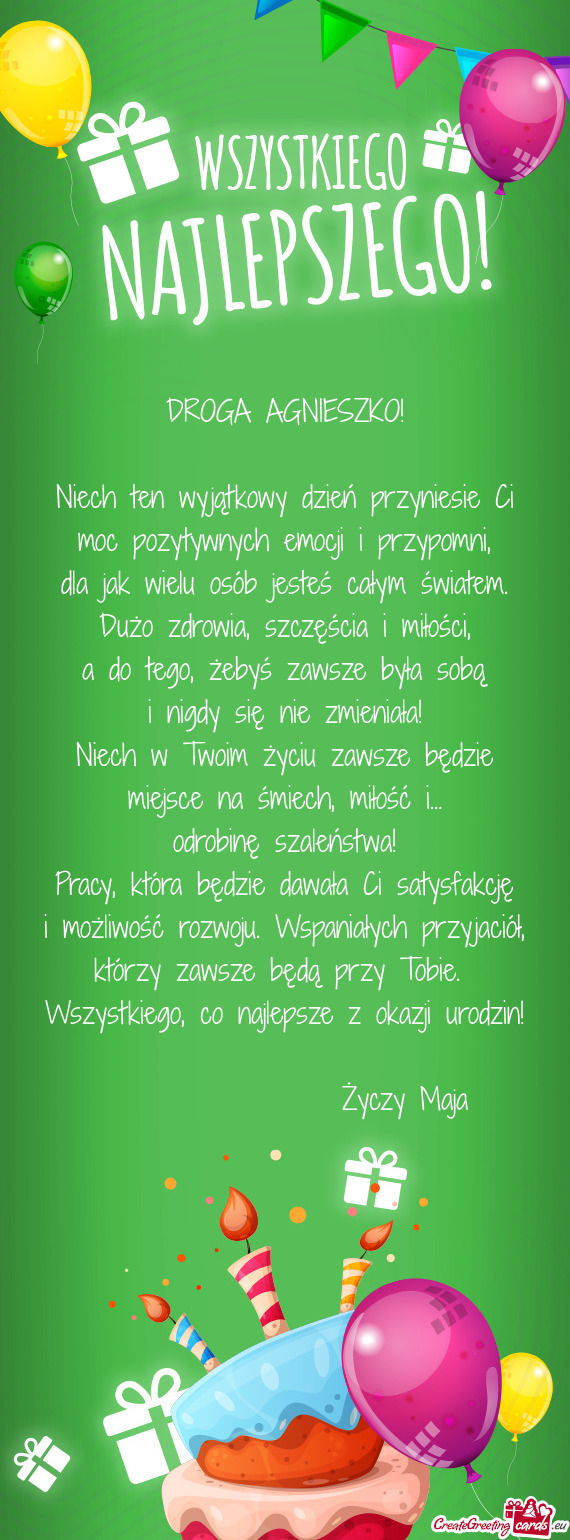Niech ten wyjątkowy dzień przyniesie Ci moc pozytywnych emocji i przypomni
