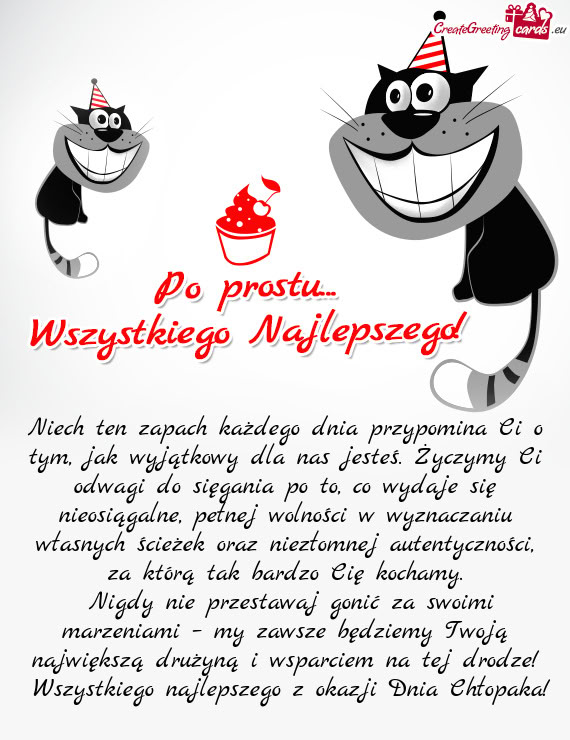 Niech ten zapach każdego dnia przypomina Ci o tym, jak wyjątkowy dla nas jesteś. Życzymy Ci odwa