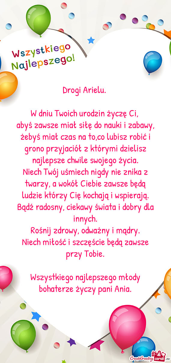 Niech Twój uśmiech nigdy nie znika z twarzy, a wokół Ciebie zawsze będą ludzie którzy Cię ko