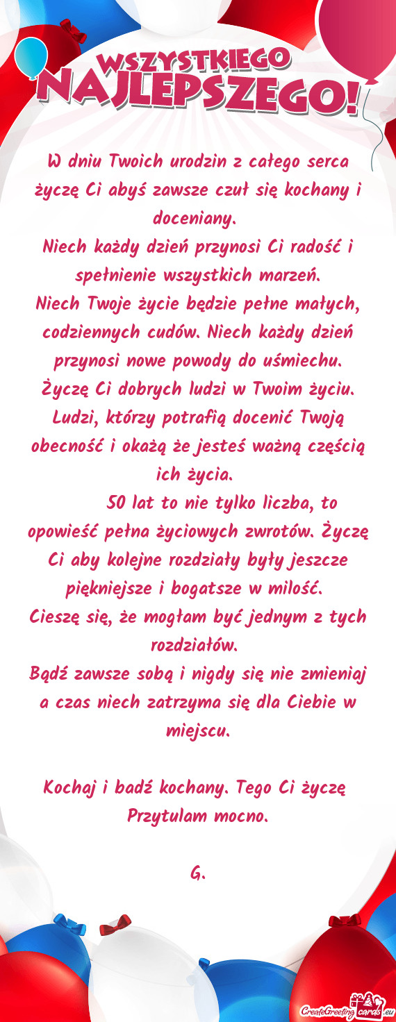 Niech Twoje życie będzie pełne małych, codziennych cudów. Niech każdy dzień przynosi nowe pow