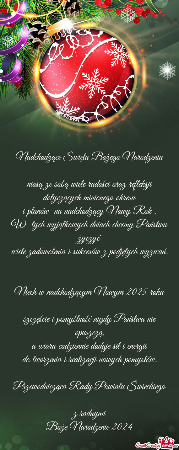 Niech w nadchodzącym Nowym 2025 roku