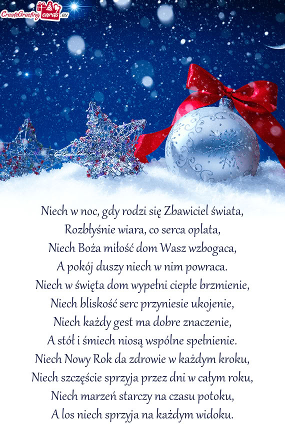 Niech w noc, gdy rodzi się Zbawiciel świata