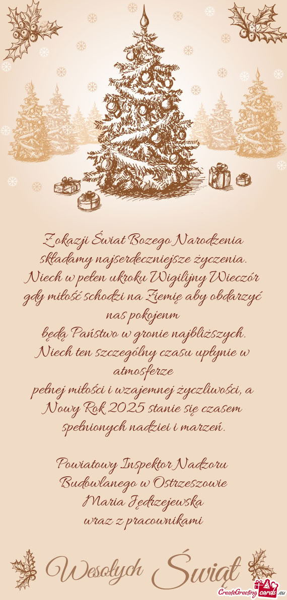 Niech w pełen ukroku Wigilijny Wieczór