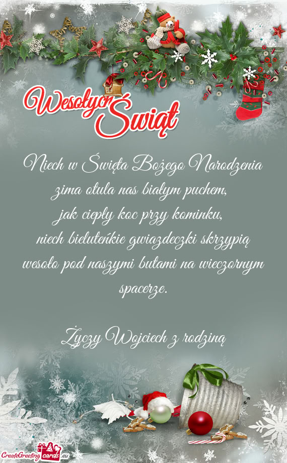 Niech w Święta Bożego Narodzenia zima otula nas białym puchem,   jak